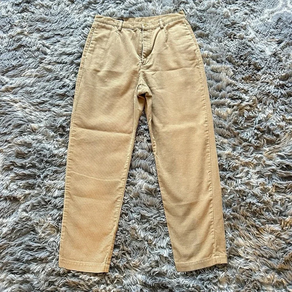 Lands End Women's Tan Traditional Fit Straight Corduroy Pants Pockets Size 10P - Picture 1 of 8